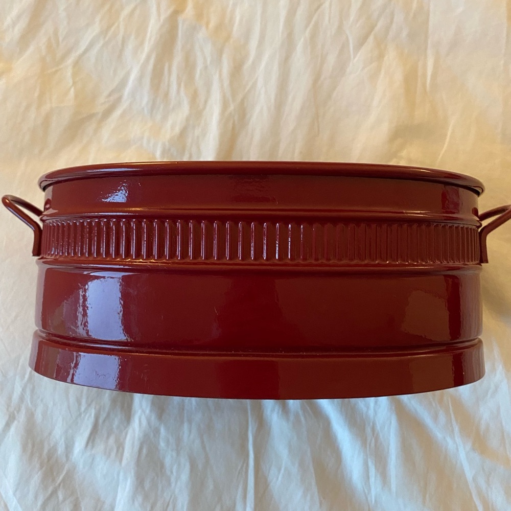 Red Metal Serving Tray